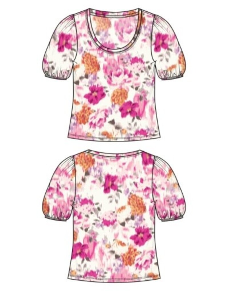 Liverpool Los Angeles Liverpool Puff Sleeve Scoop Neck Knit Top