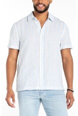 Liverpool Los Angeles Liverpool Short Sleeve Button Up Shirt Light Blue Multi