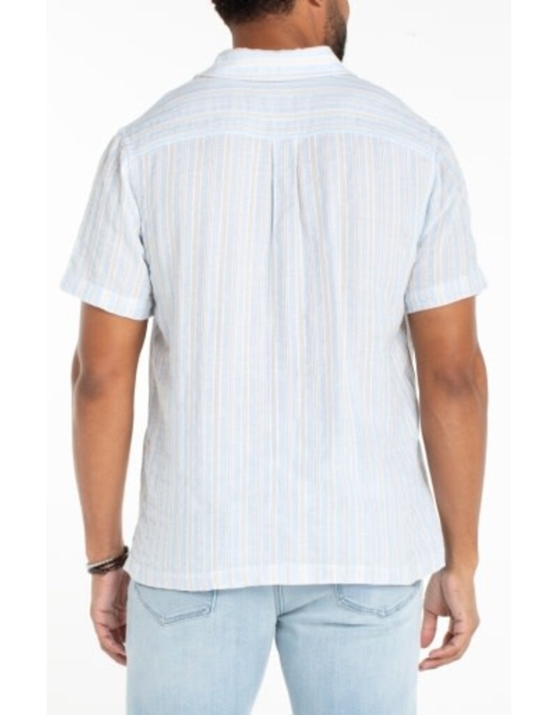 Liverpool Los Angeles Liverpool Short Sleeve Button Up Shirt Light Blue Multi