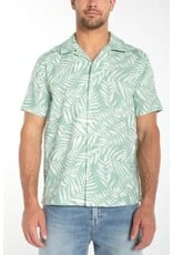 Liverpool Los Angeles Liverpool Short Sleeve Button Up Camp Shirt Sage Green Multi