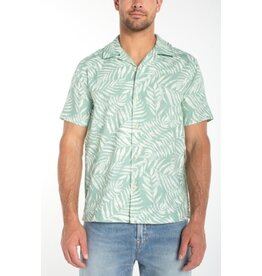 Liverpool Los Angeles Liverpool Short Sleeve Button Up Camp Shirt Sage Green Multi