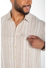 Liverpool Los Angeles Liverpool Short Sleeve Button Up Shirt Khaki White