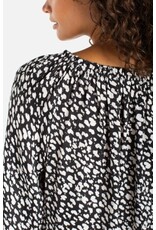 Liverpool Los Angeles Liverpool 3/4 Sleeve Button Front Woven Top with Ruffle Details