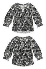 Liverpool Los Angeles Liverpool 3/4 Sleeve Button Front Woven Top with Ruffle Details