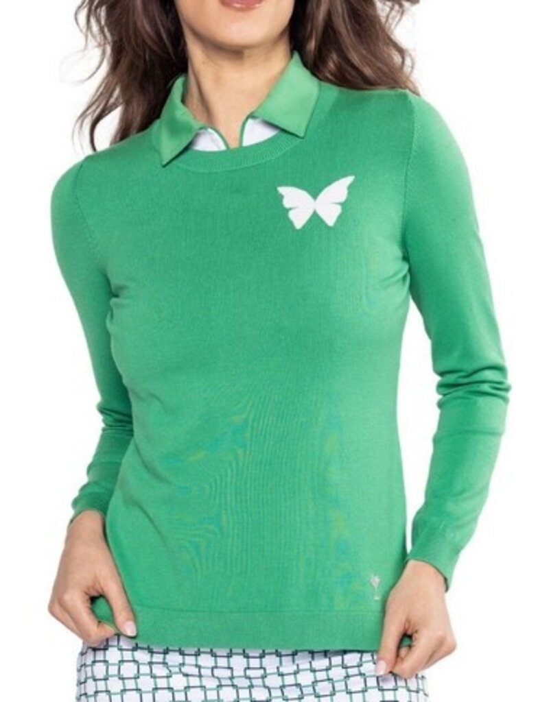 Golftini Golftini Butterfly Sweater Kelly Green