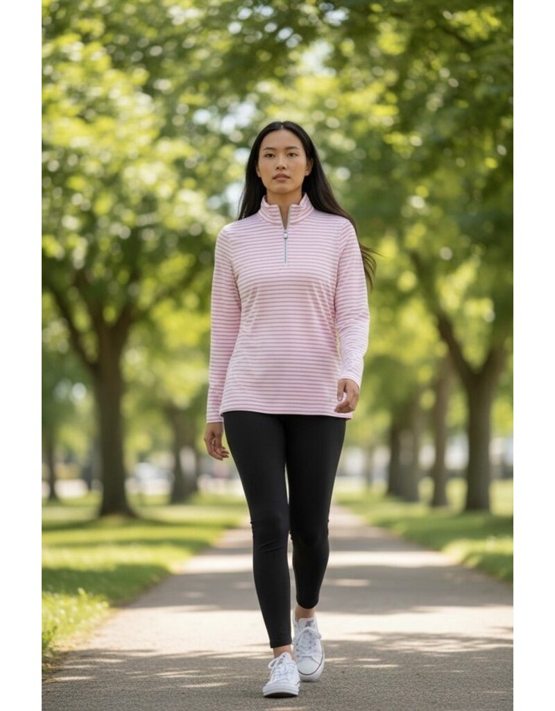 LOHLA Sport Lohla The Tasha Striped Long Sleeve Top Flamingo