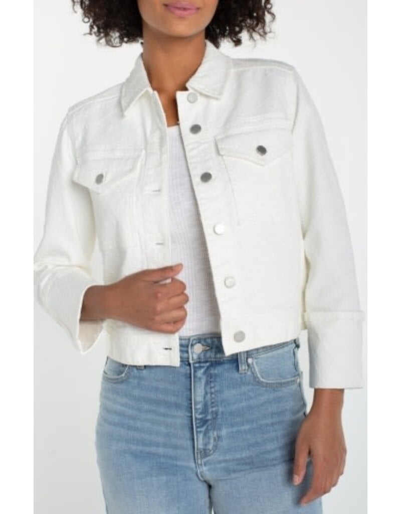 Liverpool Los Angeles Liverpool Cropped Jacket with Bracelet Length Cuffed Sleeves