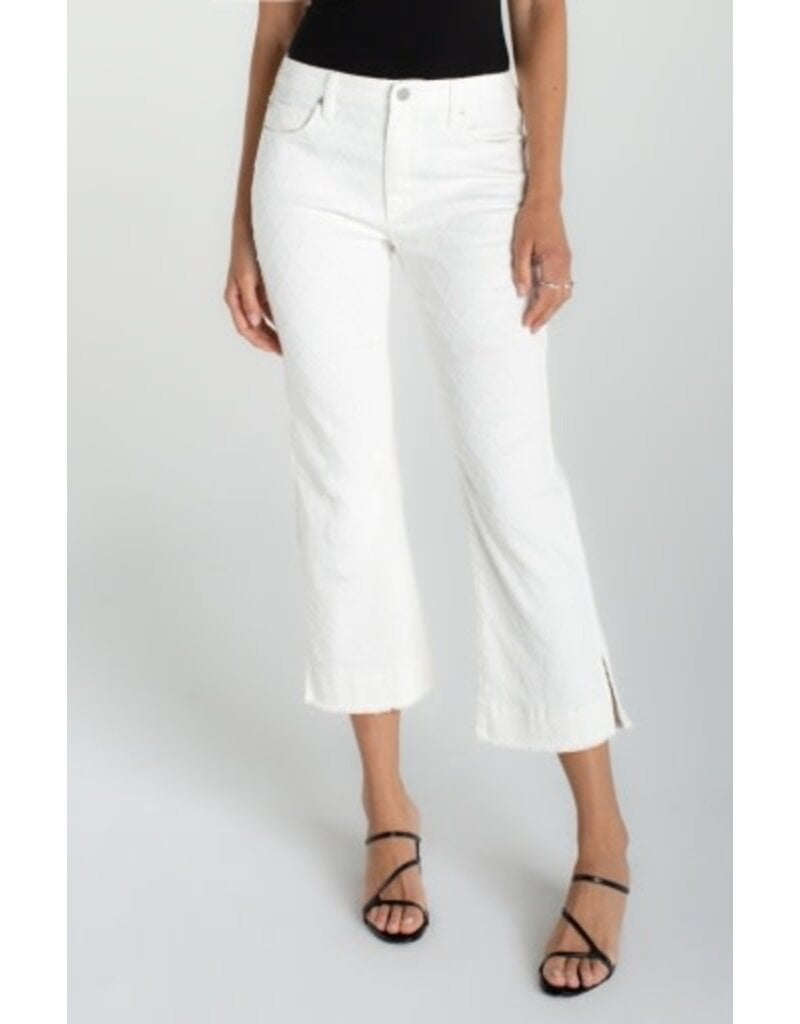 Liverpool Los Angeles Liverpool Hannah Crop Flare with Wide Fray Hem and Slit