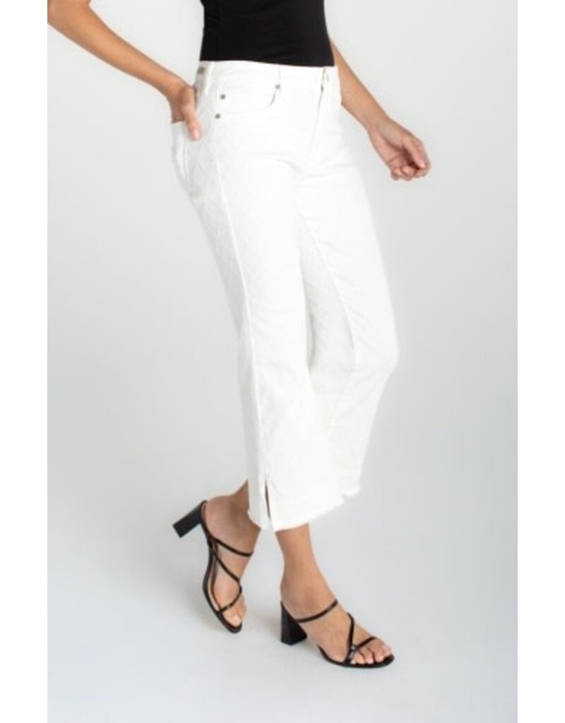 Liverpool Los Angeles Liverpool Hannah Crop Flare with Wide Fray Hem and Slit