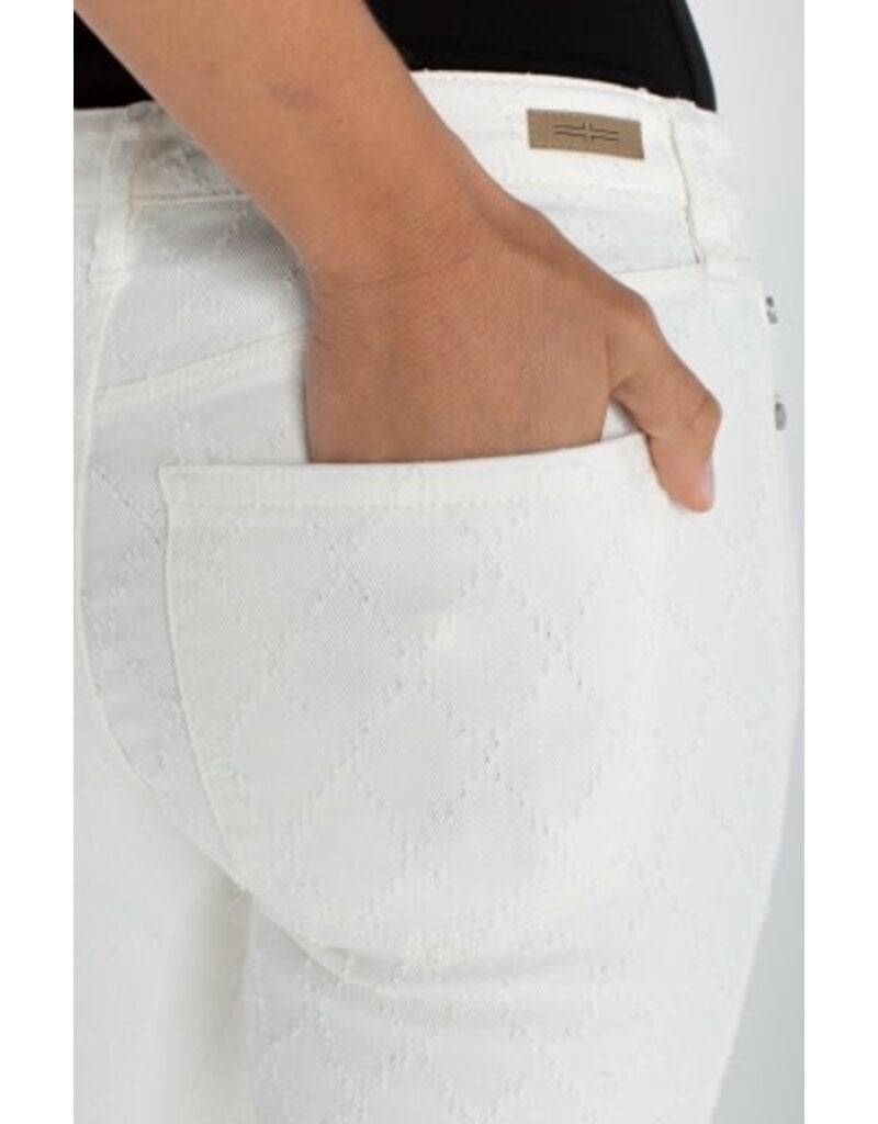 Liverpool Los Angeles Liverpool Hannah Crop Flare with Wide Fray Hem and Slit