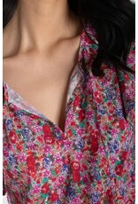 Liverpool Los Angeles Liverpool Flutter Sleeve Peplum Woven Top with Ties