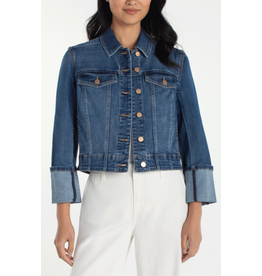 Liverpool Los Angeles Liverpool Bracelet Length High Cuff Trucker Jacket