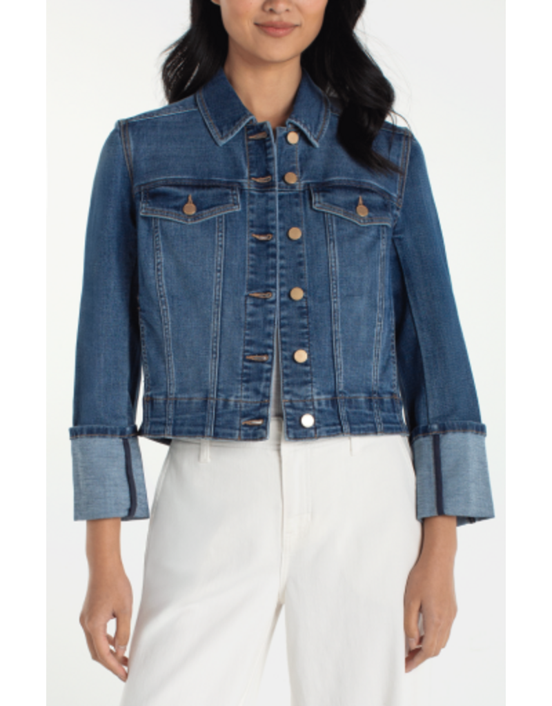 Liverpool Los Angeles Liverpool Bracelet Length High Cuff Trucker Jacket