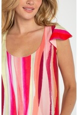 Liverpool Los Angeles Liverpool Flutter Sleeve Scoop Neck Woven Top