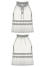 Liverpool Los Angeles Liverpool Sleeveless Woven Top with  Ruffles