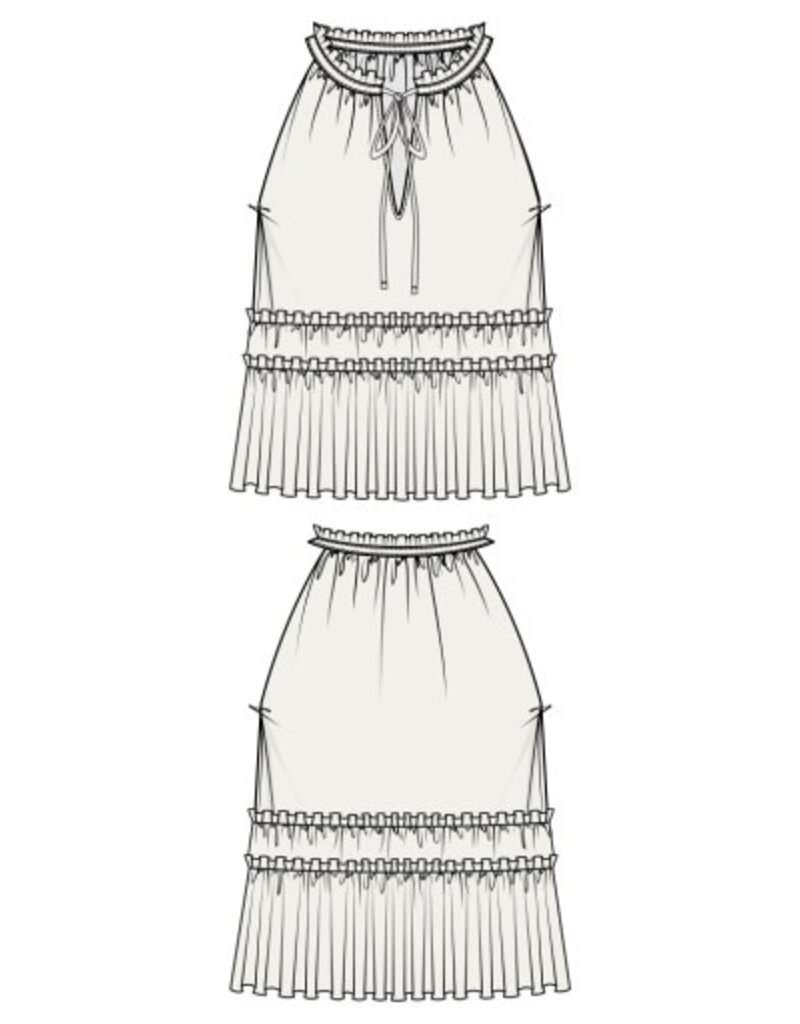 Liverpool Los Angeles Liverpool Sleeveless Woven Top with  Ruffles