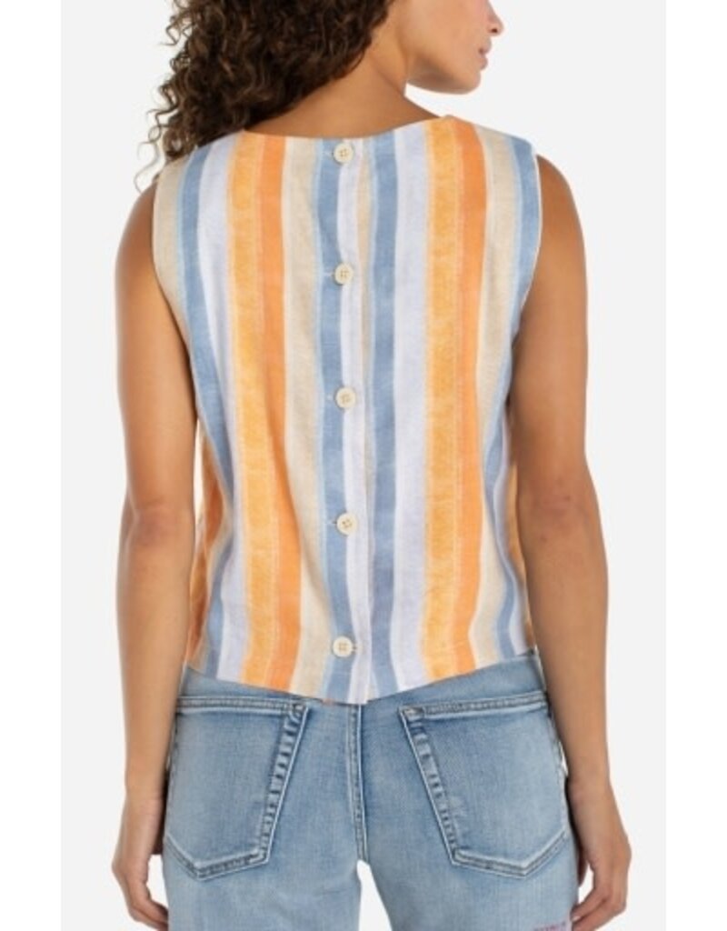 Liverpool Los Angeles Liverpool Sleeveless Shell Top w/Button Back