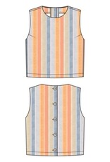 Liverpool Los Angeles Liverpool Sleeveless Shell Top w/Button Back