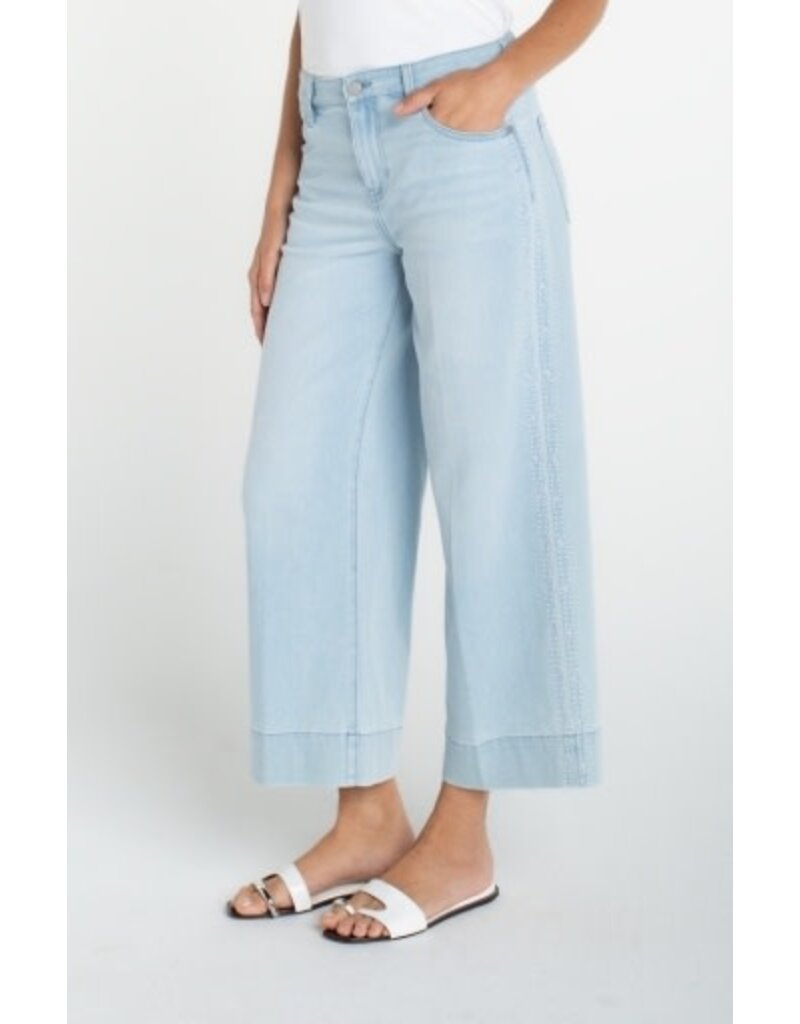 Liverpool Los Angeles Liverpool Stride Crop Wide Leg with Embroidered Side Seam