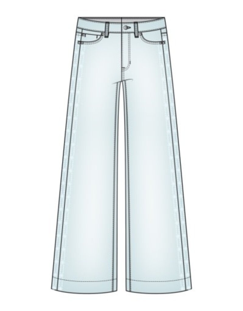 Liverpool Los Angeles Liverpool Stride Crop Wide Leg with Embroidered Side Seam