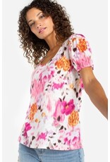 Liverpool Los Angeles Liverpool Puff Sleeve Scoop Neck Knit Top