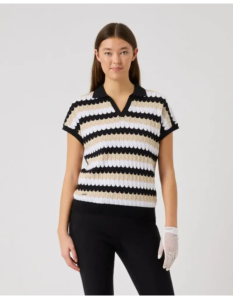 Daily Sports Daily Sports Zig Zag Cap Sleeve Top Black