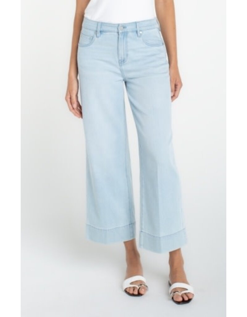 Liverpool Los Angeles Liverpool Stride Crop Wide Leg with Embroidered Side Seam