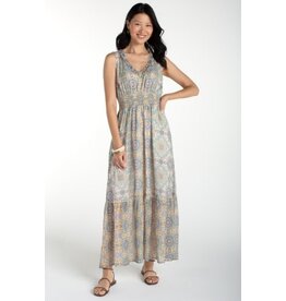 Liverpool Los Angeles Liverpool Sleeveless Smocked Waist Woven Maxi Dress