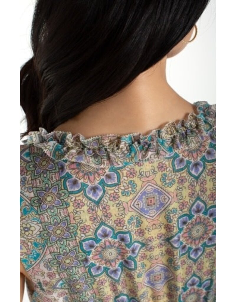 Liverpool Los Angeles Liverpool Sleeveless Smocked Waist Woven Maxi Dress