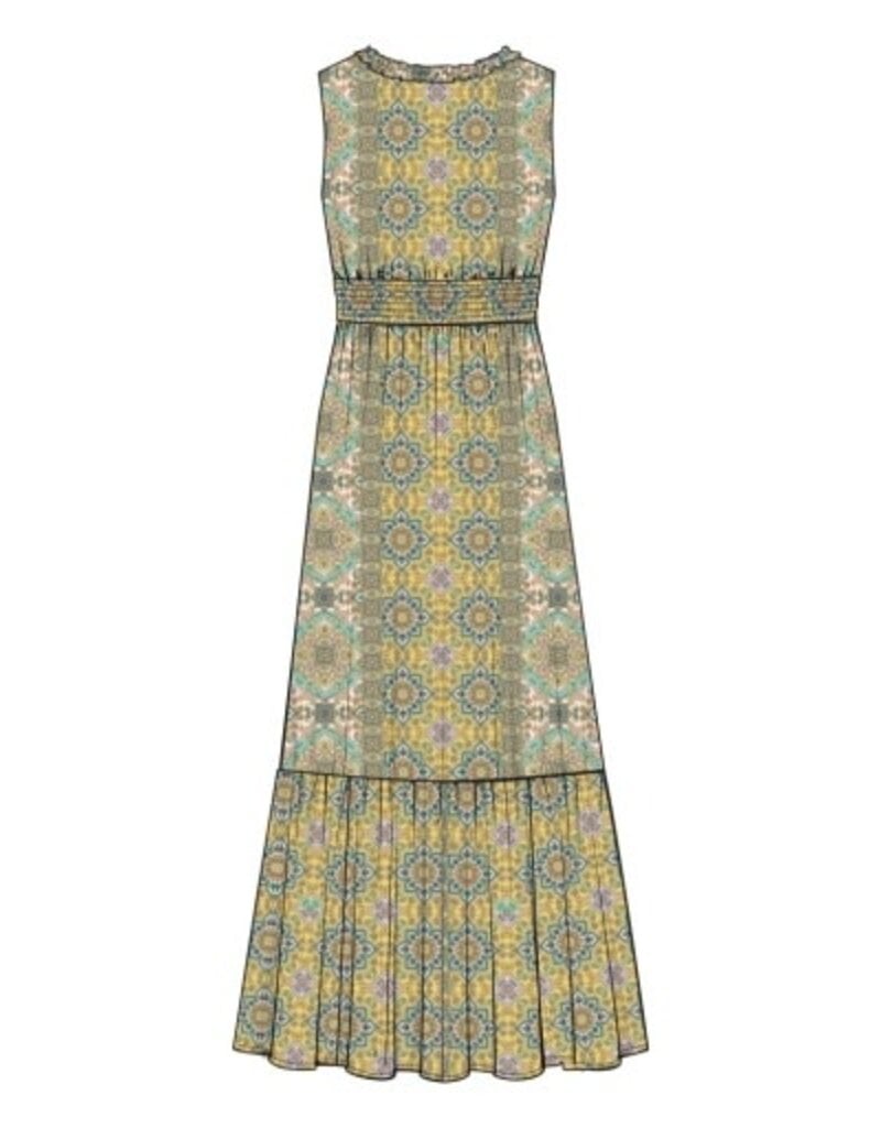 Liverpool Los Angeles Liverpool Sleeveless Smocked Waist Woven Maxi Dress