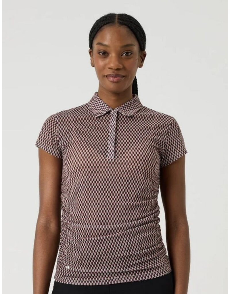 Daily Sports Daily Sports Breeze Mesh Cap Sleeve Polo Abstract Wave