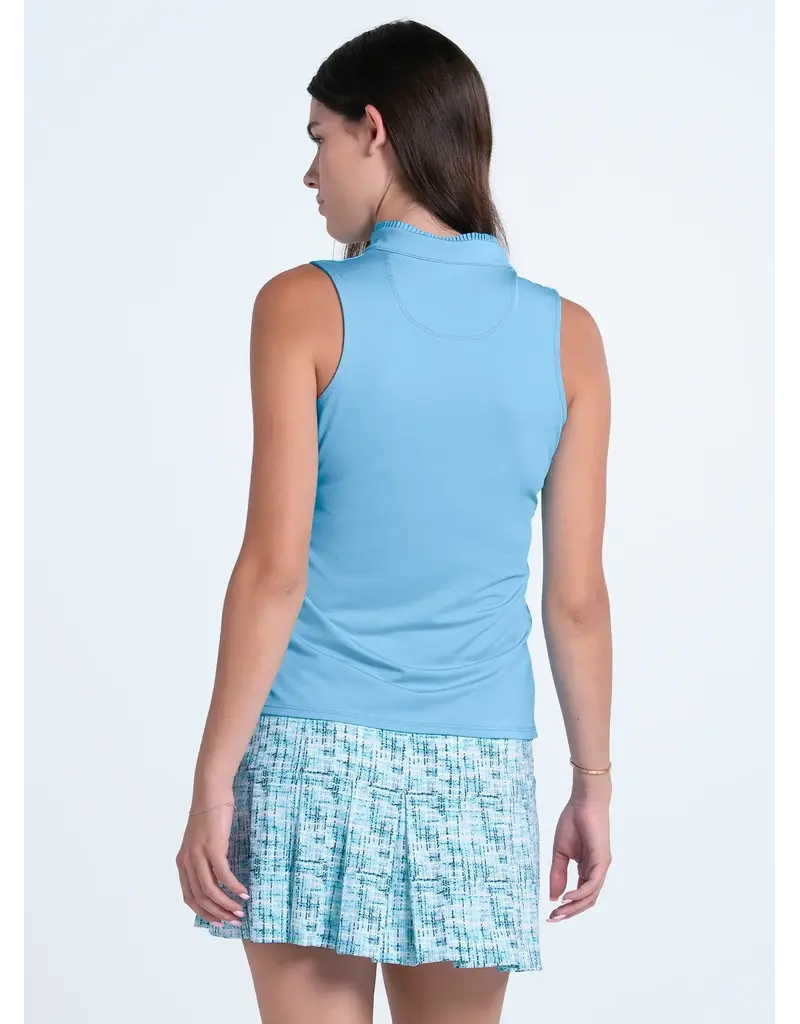 Lucky In Love Lucky in Love Pleated Placket Sleeveless Bset