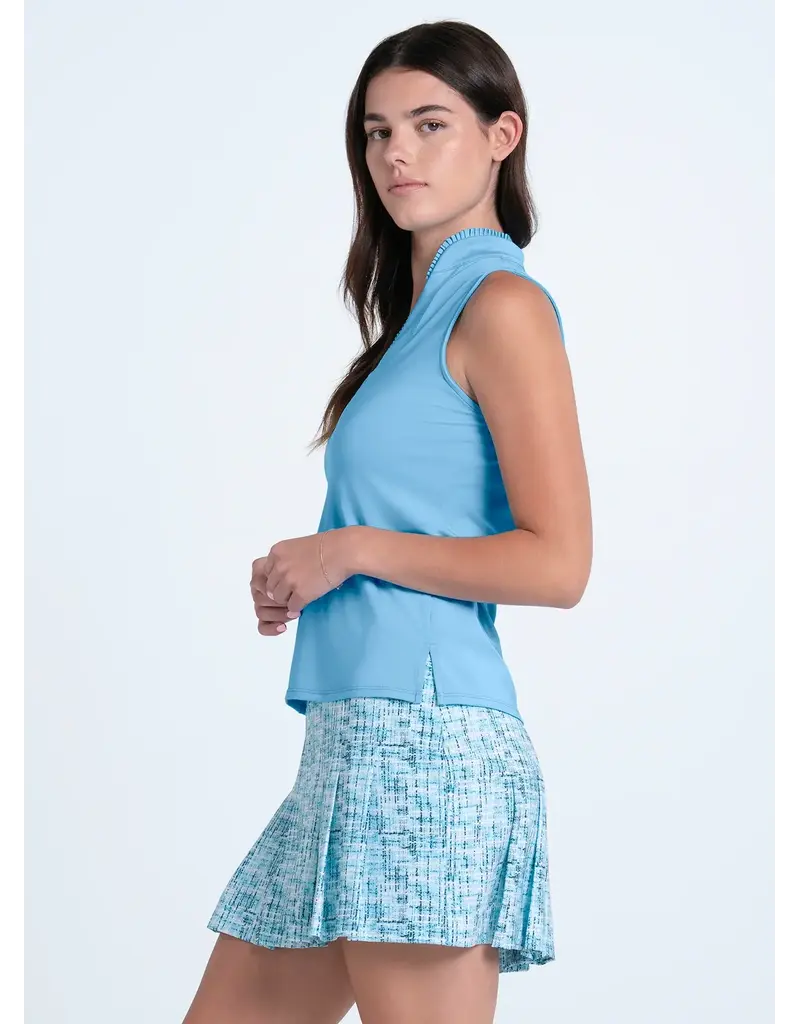 Lucky In Love Lucky in Love Pleated Placket Sleeveless Bset