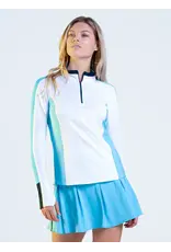 Lucky In Love Lucky in Love Zip Drive Quarter Zip Long Sleeve White