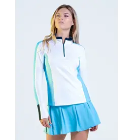 Lucky In Love Lucky in Love Zip Drive Quarter Zip Long Sleeve White