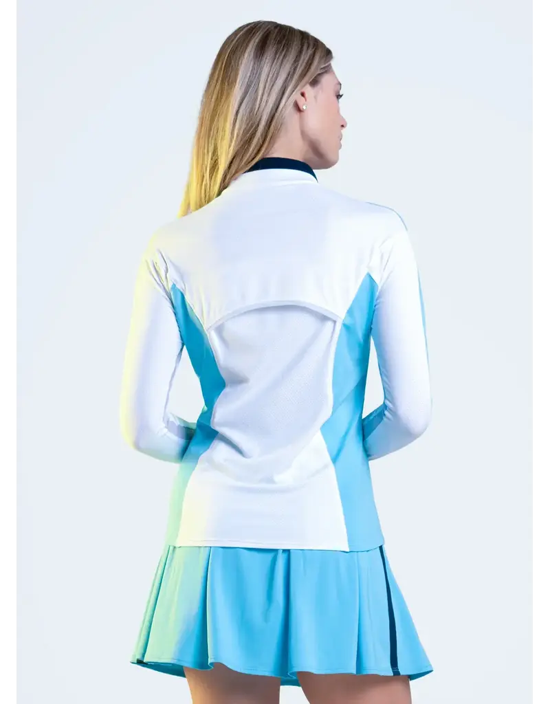 Lucky In Love Lucky in Love Zip Drive Quarter Zip Long Sleeve White