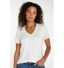 Liverpool Los Angeles Liverpool Short Sleeve V-neck Knit Tee