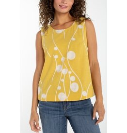 Liverpool Los Angeles Liverpool Sleeveless Button Back Woven Top