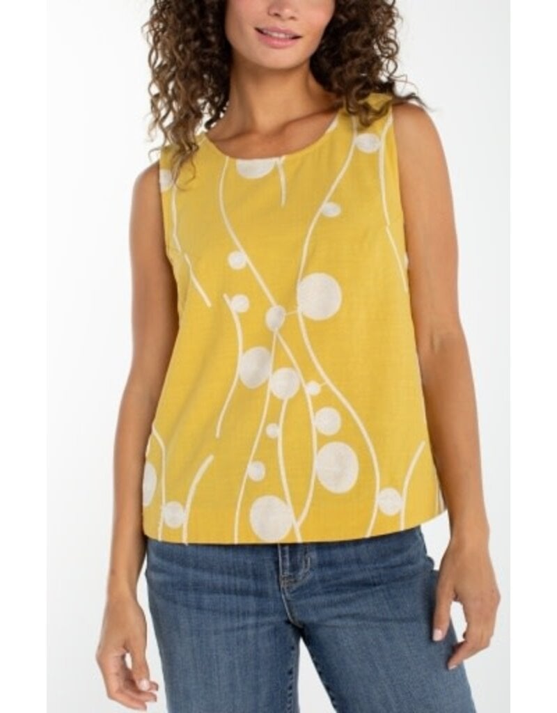 Liverpool Los Angeles Liverpool Sleeveless Button Back Woven Top