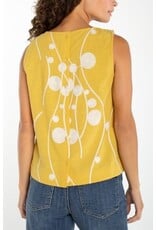 Liverpool Los Angeles Liverpool Sleeveless Button Back Woven Top