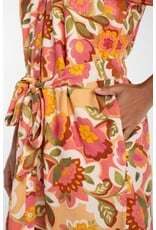 Liverpool Los Angeles Liverpool Short Sleeve Shirred Button Front Woven Dress