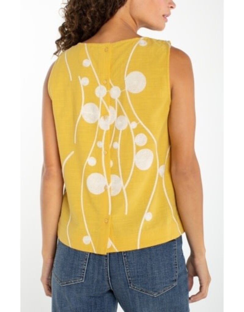 Liverpool Los Angeles Liverpool Sleeveless Button Back Woven Top