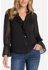 Liverpool Los Angeles Liverpool Long Sleeve Ruffle Front Woven Shirt