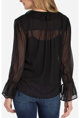 Liverpool Los Angeles Liverpool Long Sleeve Ruffle Front Woven Shirt