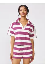 Thrive Societe Thrive Societe Stripe Johnny Collar Pullover Clove Cream