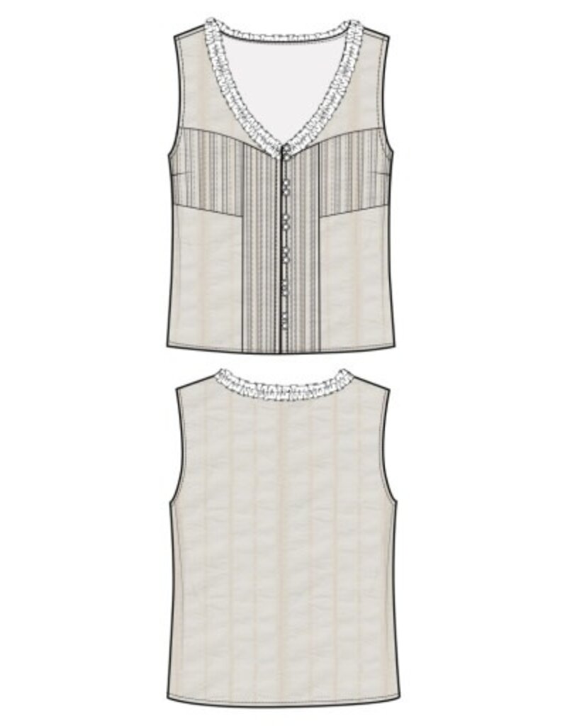 Liverpool Los Angeles Liverpool Sleeveless Pintucked Woven Top with Ruffles