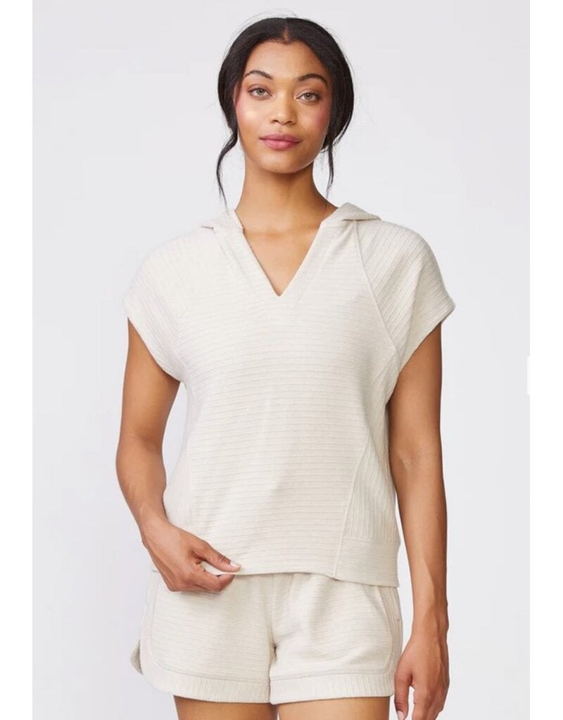 Thrive Societe Thrive Societe Sleeveless Ottoman Hoodie Oatmeal Heather