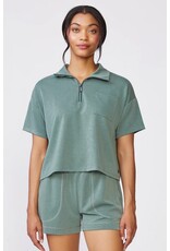 Thrive Societe Thrive Societe Luxe Twill Pocket Top Lt Eucalyptus