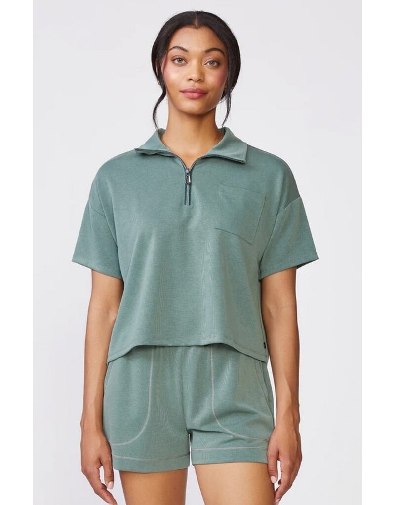 Thrive Societe Thrive Societe Luxe Twill Pocket Top Lt Eucalyptus