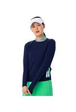Belyn Key Belyn Key Greenside Cable Sweater Ink Kiwi Chalk